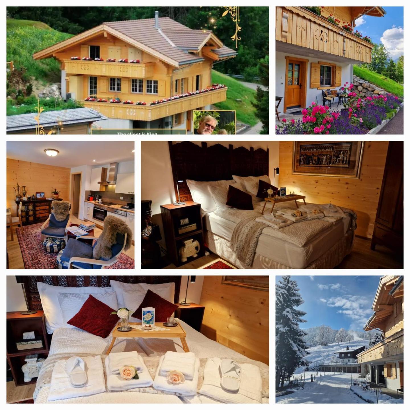 Large Deluxe Studio For 2 - Chalet Lovo Lenk Exterior photo